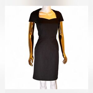 NWT Retro Black BANANA REPUBLIC Sloan Dress With Sweetheart Neck Line. Sz 10
